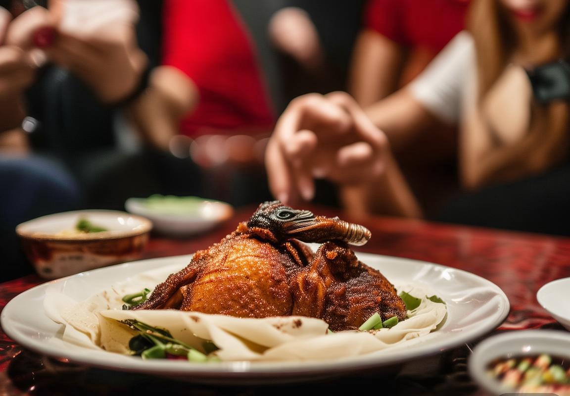 余霜邀FLY队员品北京烤鸭与驴打滚，美食助推跨文化交流